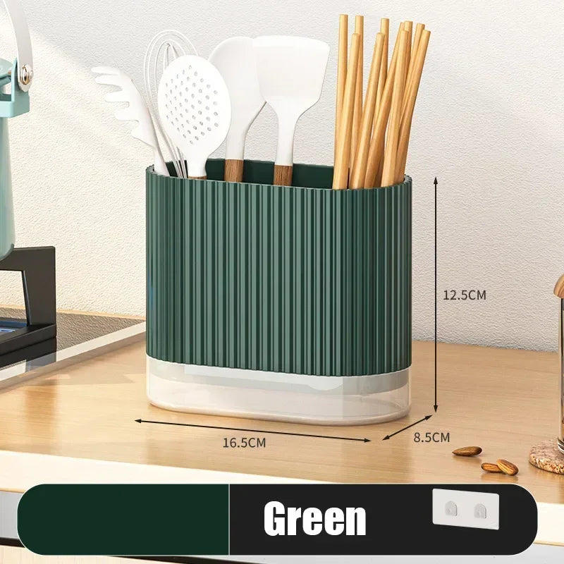 Skanto | Bestikkorganisator Duo | Veggmonterbar bestikkholder | Ingen boring | Dreneringsfunksjon | 16.5 × 8.5 × 12.5 cm