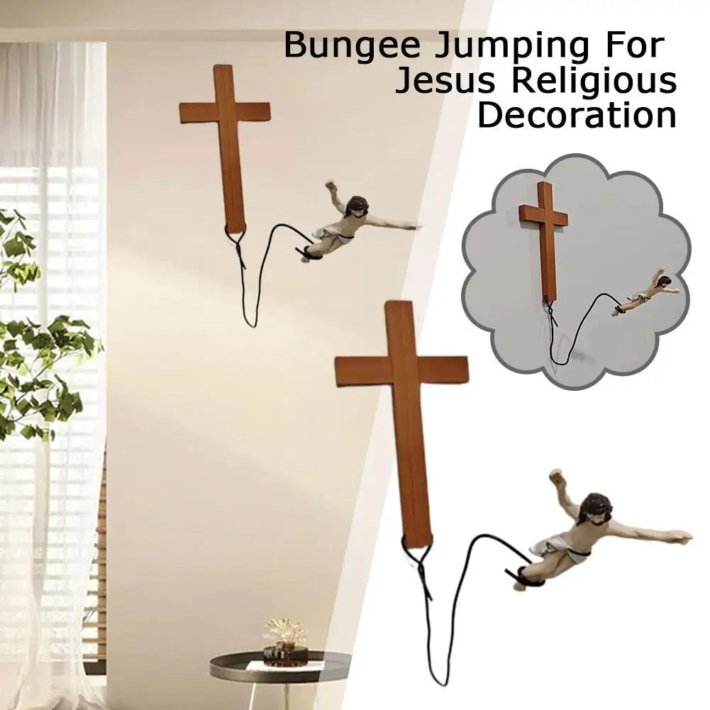 Skanto | Bungee Jumping Jesus Påske Atmosfære Dekorative Ornamenter Kristus Figur Religiøse Dekorasjoner Høytidsgaver Hengende Ornamenter