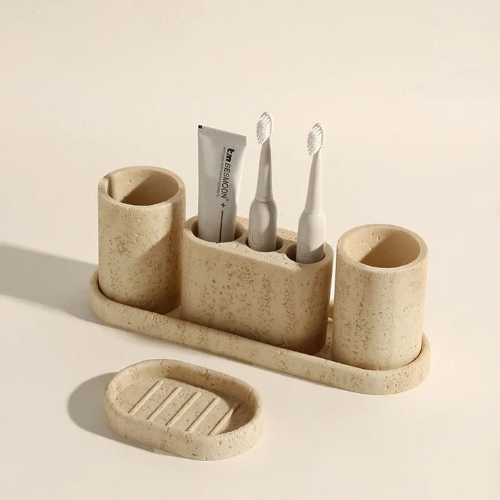 AureliaStone Luksus Bade Sett laget av kalkstein Skanto