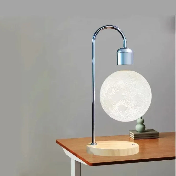 Skanto | LED Måne Lampe med Magnetisk Levitasjon og Trådløs Lading