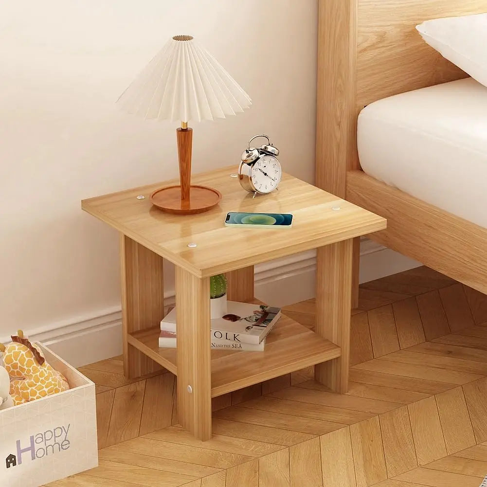 Skanto | Solid Tre Nachttbord med To Lag i Moderne Design