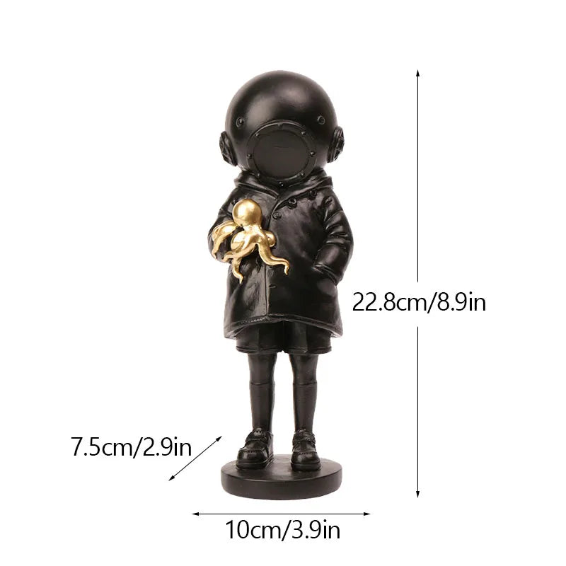 Skanto | Dropshipping Banksy Skulptur Kolleksjon Blomst Kastende Statue Pop Kunst Moderne Ballongjente Figur Kontor Hjem Dekorasjon