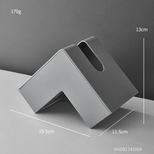 Minimalist Abstract L-Shaped Sculpted Tissue Box for Living Room Coffee Table Kitchen Counter Desk Nordic Style Home Decor | Skanto