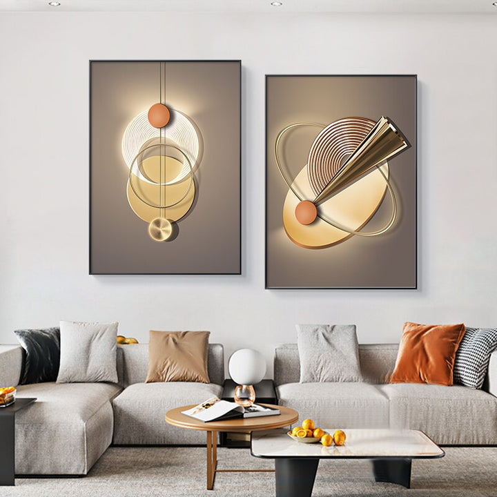 Nøytral stilig moderne estetikk Sol Måne Veggkunst fin kunst Lerretstrykk moderne bilder for luksuriøse leilighet stue Hjemmekontor dekor | Skanto
