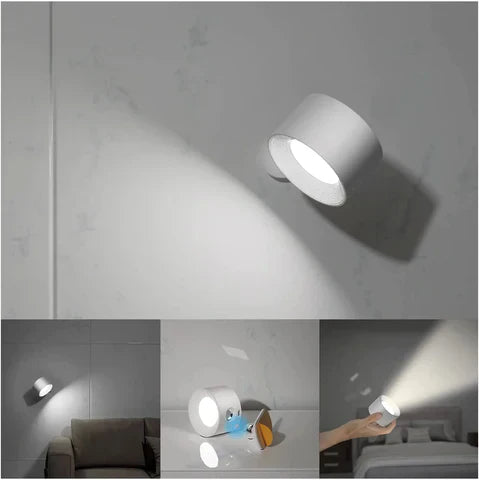 Skanto | Spotlight Trådlampe - 360° Rotasjon, Dimmbar, Oppladbar Vegglampe