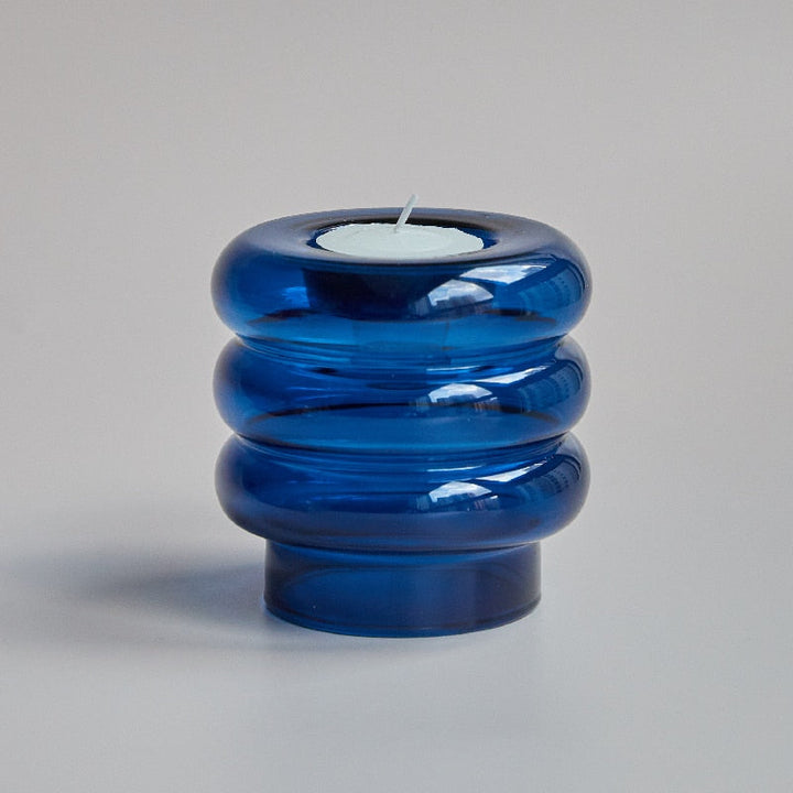 Skanto | Glas-Spiral-Kerzenhalter | Modernes Dekorationsdesign | Mehrfarbig
