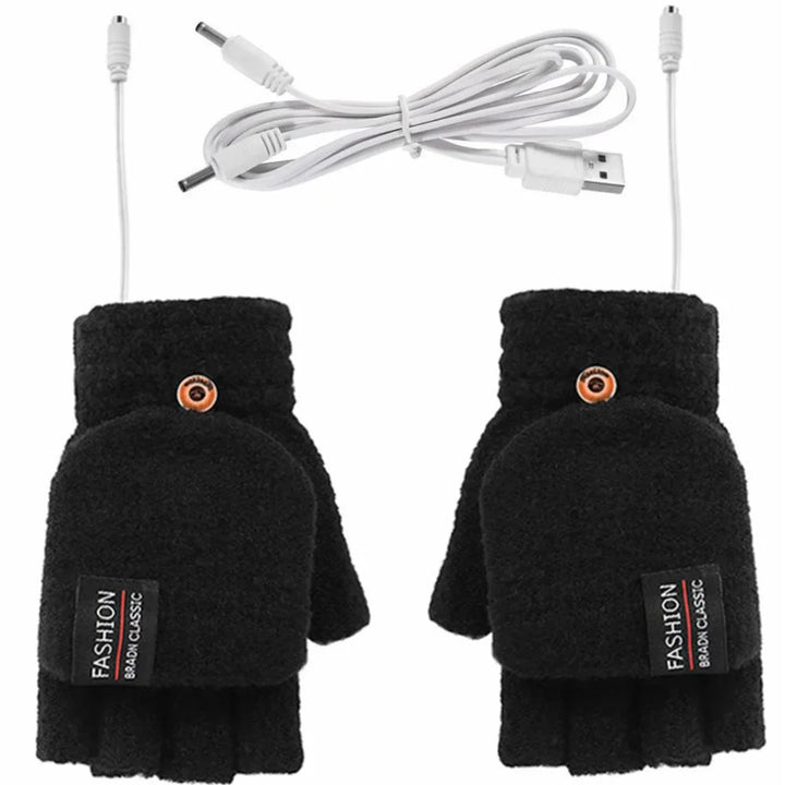Skanto | ThermoLoom USB oppvarmingshansker | 3 varmenivåer | Myk strikket materiale | Unisex én størrelse