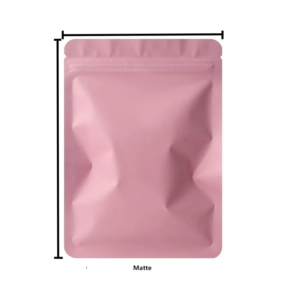 Skanto | 100PCS Dobbeltsidige Frosted Mylar Poser - Flat Bunn, Vanntett, Varmeforseglede Aluminiumsfolie Glidelåsposer