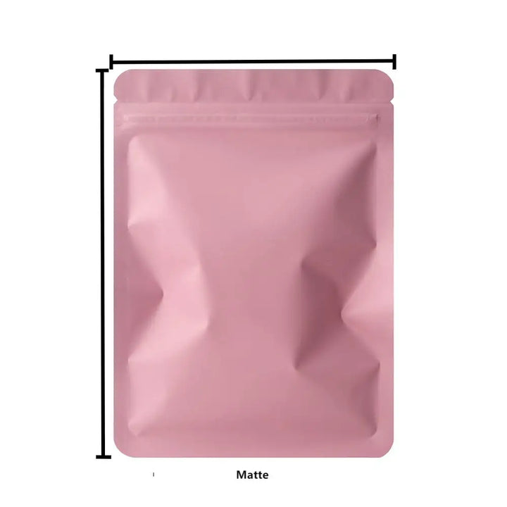 Skanto | 100PCS Dobbeltsidige Frosted Mylar Poser - Flat Bunn, Vanntett, Varmeforseglede Aluminiumsfolie Glidelåsposer