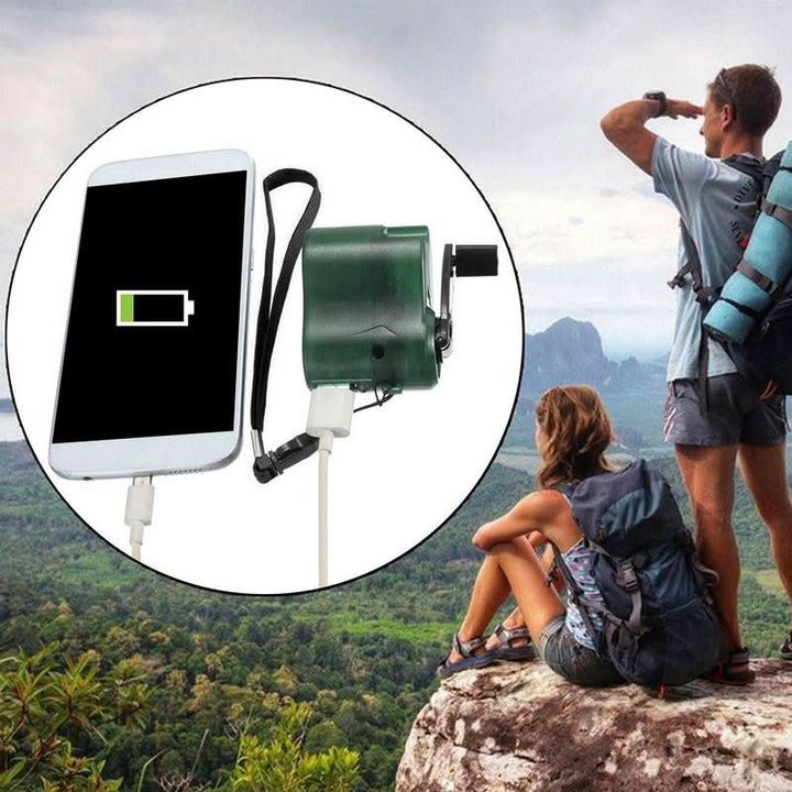 Skanto | Portable håndsveiv nød-lader med USB & LED