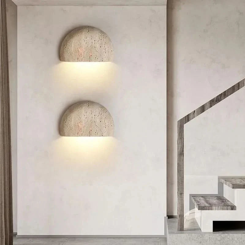Skanto | Stone Wall Lamp – Retro Wabi-Sabi LED Lys