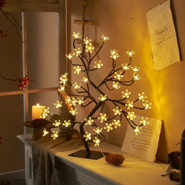 LED Blossom Tree Lampe – Kirsebærblomst Design for Stue og Soverom Dekorasjon | Skanto