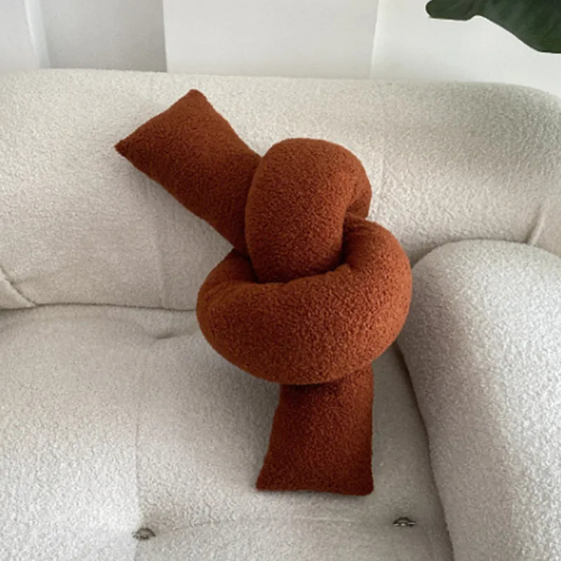 Nordic Bouclé Abstrakt Putefor – Minimalistisk Plysjpute | Skanto