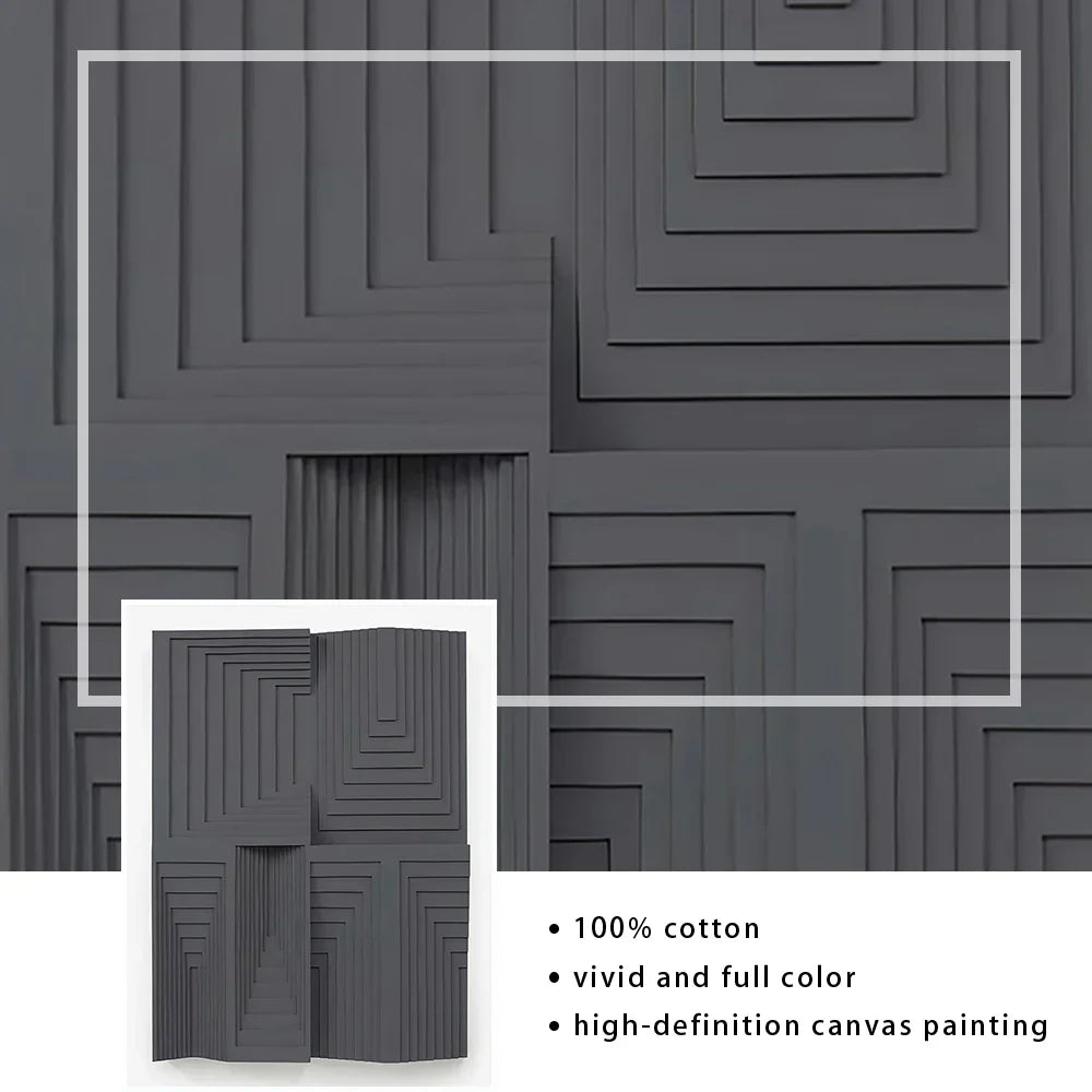Modern Aesthetics Abstract 3D Effect Wall Art Fine Art Canvas Prints Pictures for Living Room Bedroom Modern Interior Decor | Skanto