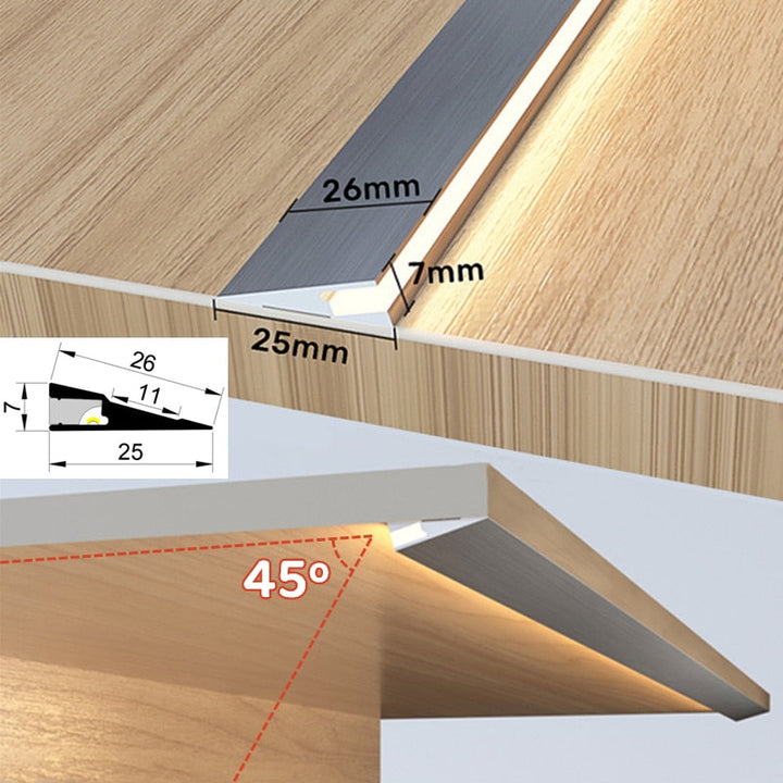 Usynlig overflate aluminium tynn lysplate | Skanto