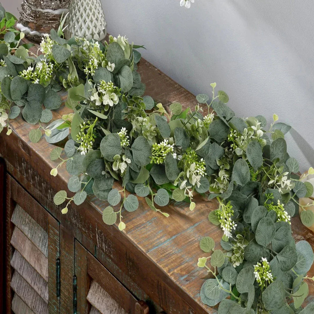 Skanto | Garland - EucaGreen - Künstig Eukalyptus - 2-dels Sett