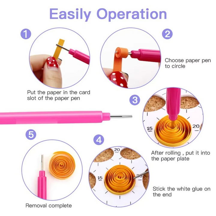 Skanto | Quilling Paper Tool Set with Spalter Pen, Tweezers, Needle Plates, and Craft Accessories – 7, 6, or 12 Piece Kit