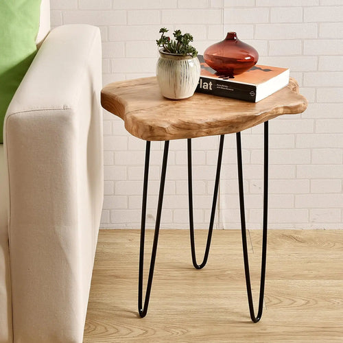 Skanto | Tre Sidebord med Naturlig Kant Nattbord Plantebord