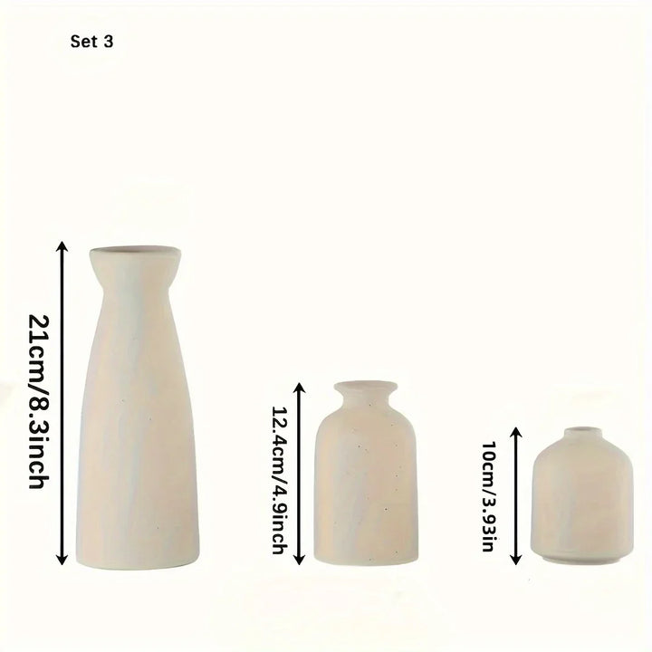 Skanto Vase Sett Av 3, Blomster Vaser For Rustikk Hjemmedekor, Moderne Bondegård Dekor, Stue Dekor, Hylle Dekor, Bord Dekor
