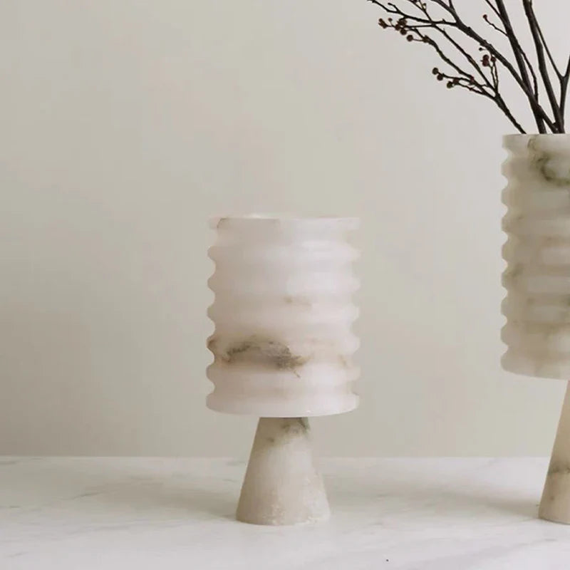 Hvit Onyx Blomster Vase Skanto