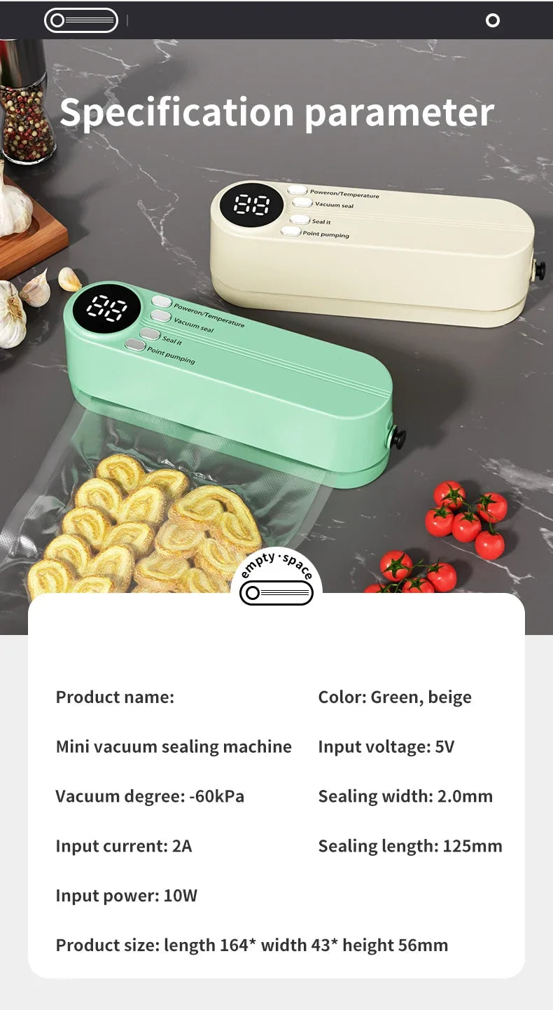 Skanto | Trådløs Automatisk Mini Vakuumforseglingsmaskin