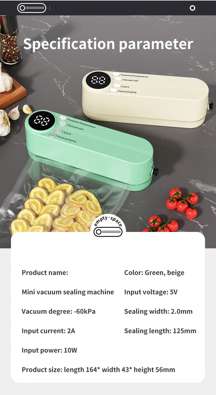 Skanto | Trådløs Automatisk Mini Vakuumforseglingsmaskin