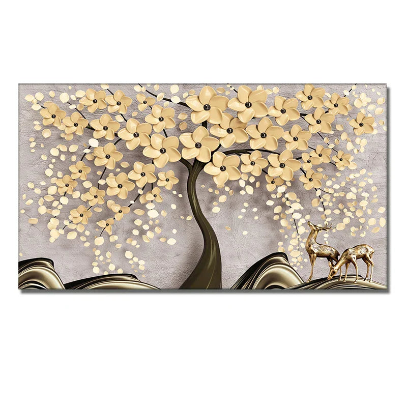 Abstract Floral Large Flower Petal Wood Wall Art Fine Art Canvas Prints Picture For Living Room Bedroom Lounge Art Decor | Skanto