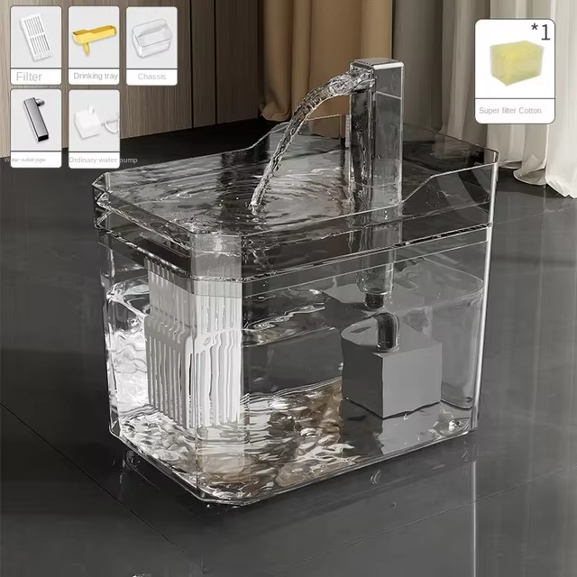 Skanto | Automatisk kattevannfontene med USB-pumpe og flertrinns filtrering