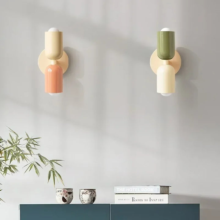 Skanto | Nordisk LED Vegglampe Moderne Minimalistisk Krem Dobbel Hodelampe for Stue Soverom Ved Skrivestue Innendørs Dekorasjonsarmatur