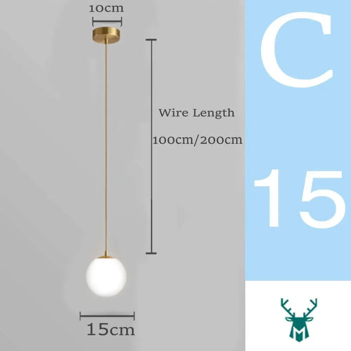 Skanto | Mid-Century Modern Glass Ball Pendant Light