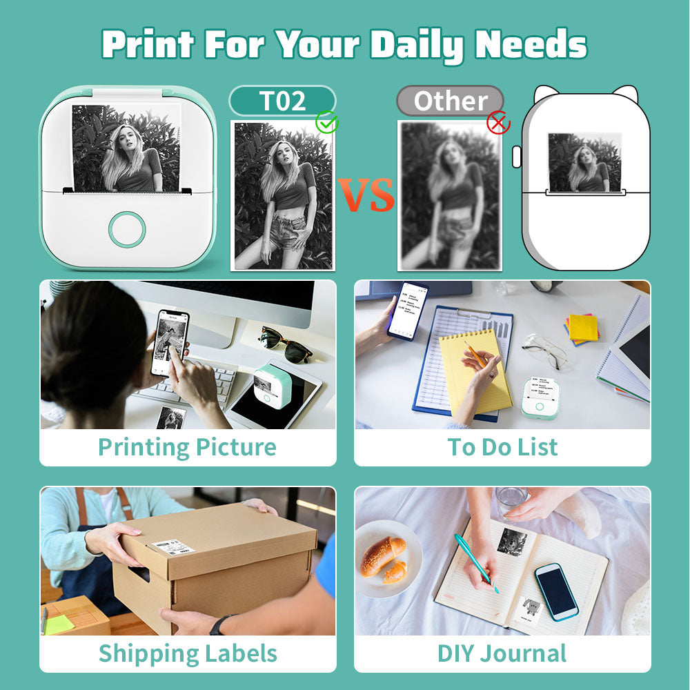 PocketPrint Mini – Bærbar termisk fotoprinter uten Skantoekk | Skanto