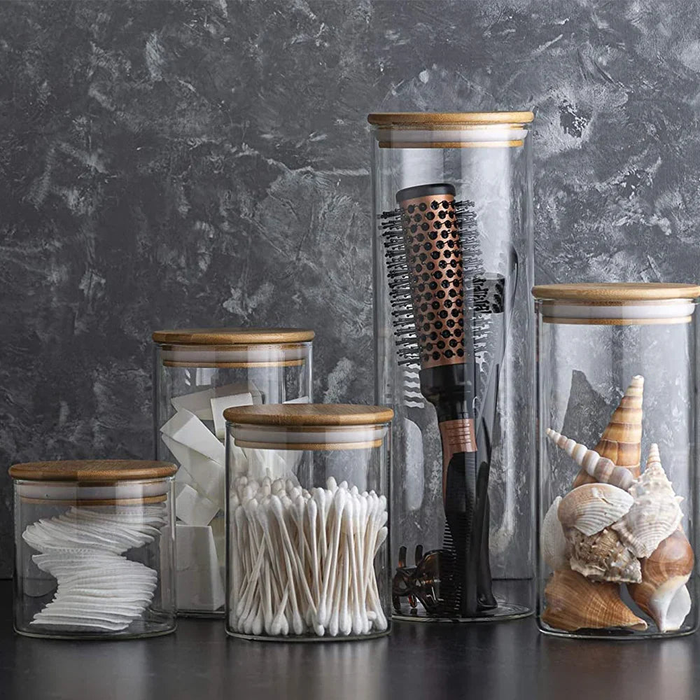 PureVorrat Glass Container Set – Oppbevaringskrukker med Trellokk | Tett og Stilfull | Moderne Kjøkkenoppbevaring | Skanto