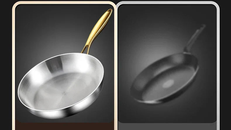 ChefSteel – Profesjonell Rustfritt Stål Stekepanne for Gass & Induksjon Skanto