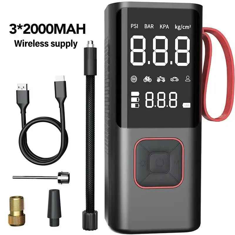 Norvo | Digitalt Batteri Luftpumpe AirSure Pro | 150 PSI | 6000 mAh Powerbank | LED Lys & Automatisk Stopp | For Bil, Sykkel, Ball & Mer