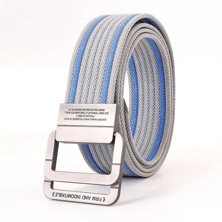 Unisex-Canvas-Gürtel – Doppelte Metallringschnalle, verstellbar