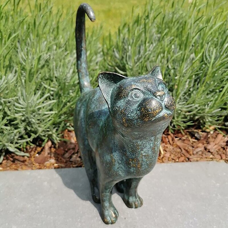 Skanto | Fortryllende Hage Katt Statuer - Purr-fect Harpiks Dekorasjon