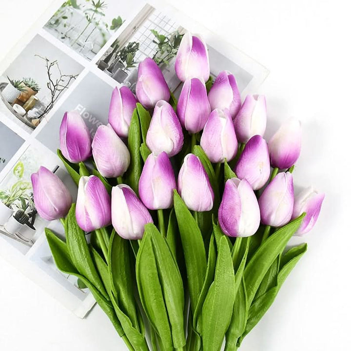 Künstlicher Tulpenstrauß mit realistisk wirkenden Blüten
