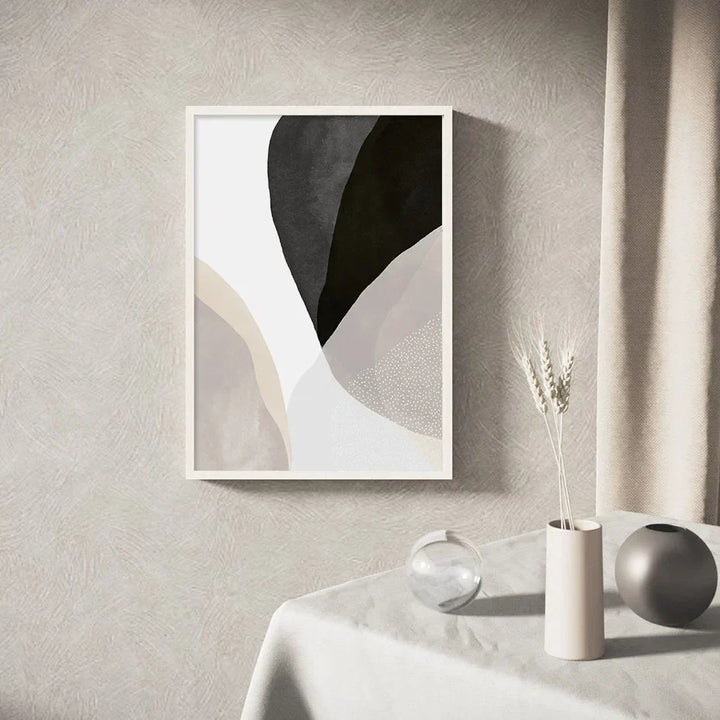 Black White Gray Minimalist Abstract Wall Art Fine Art Canvas Prints Neutral Colors Pictures for Living Room Bedroom Home Office Decor | Skanto