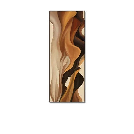 Modern Abstract Shades of Brown Beige Vertical Format Wall Art Fine Art Canvas Prints Pictures for Foyer Living Room Hallway Nordic Home Decor | Skanto