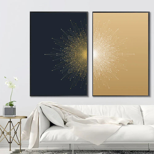 Contrast Color Abstract Particle Geometry Wall Art Quality Canvas Prints Pictures For Living Room Bedroom Home Office Decor | Skanto