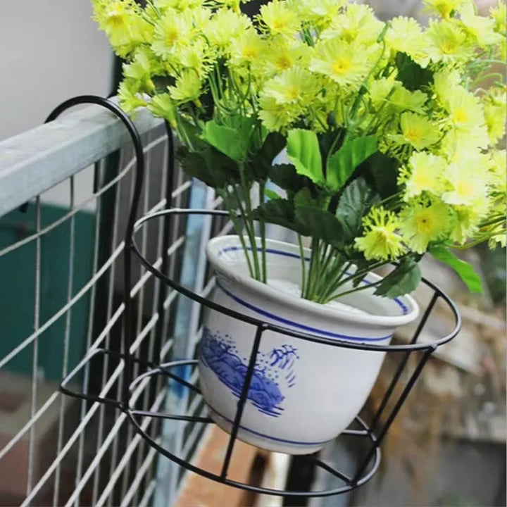 Skanto | Praktisk plantekrukkeholder med stabil metallramme for balkong og terrasse