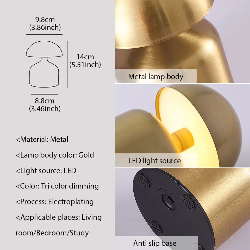 Skanto | LumoVerde LED bordlampe | Oppladbar | 3 fargetemperaturer & berøringsdimmer | 4W | 5V