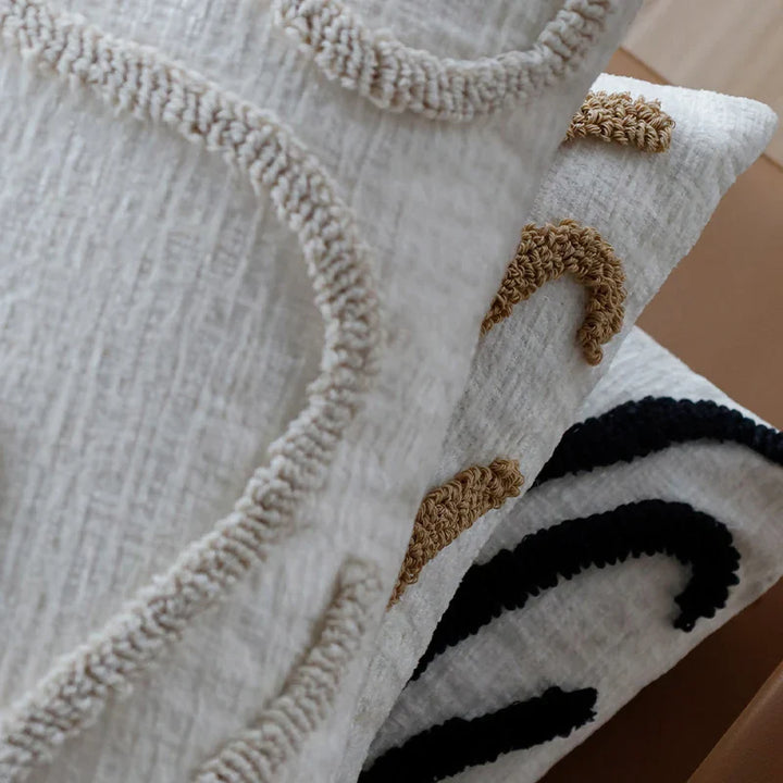 Skanto | Boho Chenille Pute med Myke Geometriske Linjer for Sofa og Stue