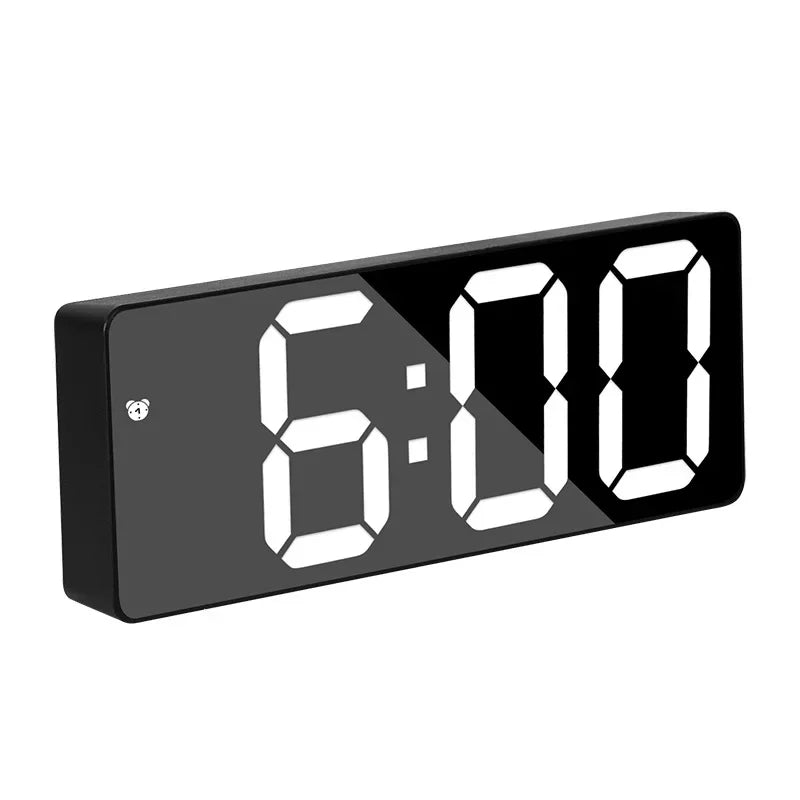 Moderne Elektronisk Speilvekkerklokke med LED-display, Alarmfunksjon og Temperaturvisning – Stilig Digital Klokke for Soverom og Kontor | Skanto