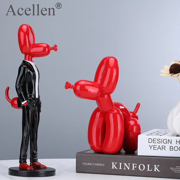 Skanto Ballon Hund Statue Harz Skulptur Hjem Decor Moderne Nordic Hjem Dekorasjon Tilbehør for Stue Dyr Figurer