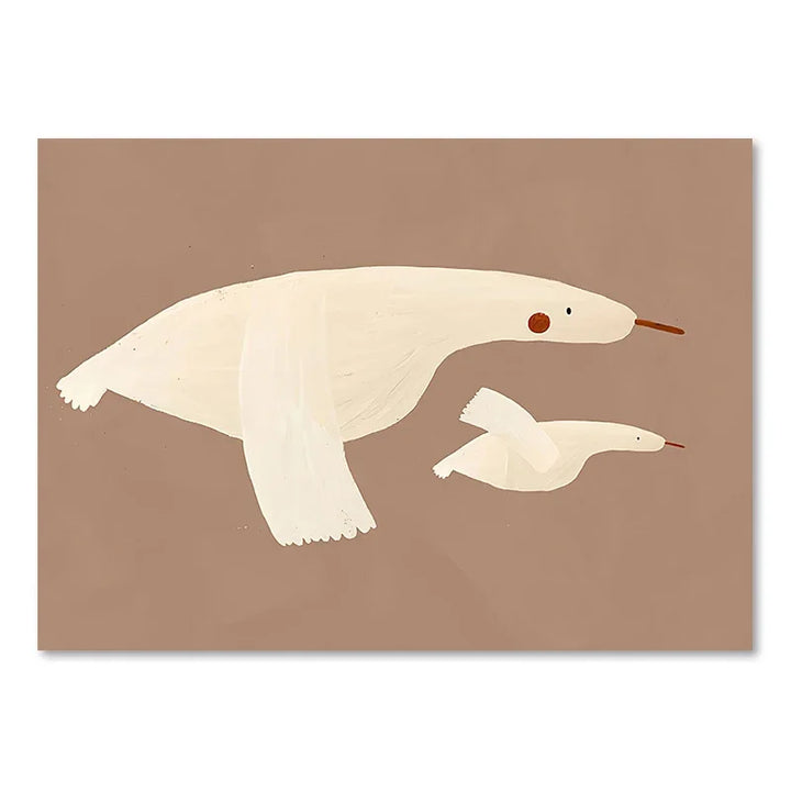 Cute Baby Animals Kids Room Wall Art Illustrations Fine Art Canvas Prints Goose Mouse Lion Polar Bear Posters For Baby Room Wall Decor | Skanto