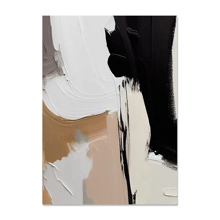 Earthen Contours Abstract Monochrome Fusion Canvas Print Wall Art Pictures For Modern Living Room Bedroom Home Office Decor | Skanto