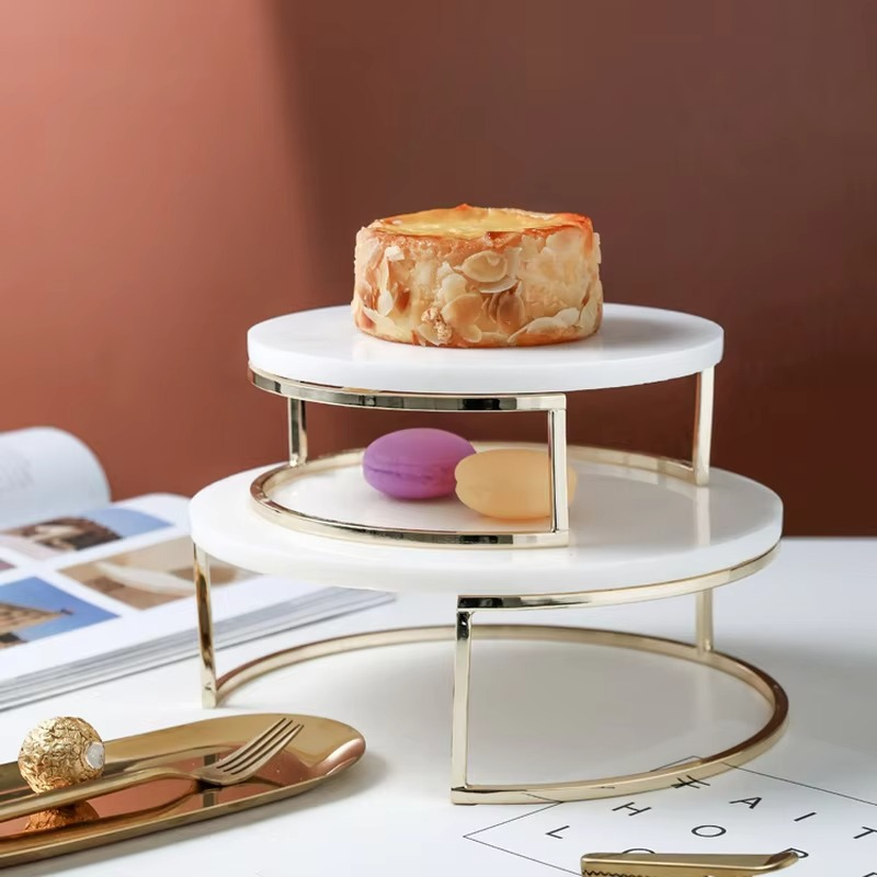Skanto | Nordisk Naturlig Marmor Kakefat og Dessertdisplayfat