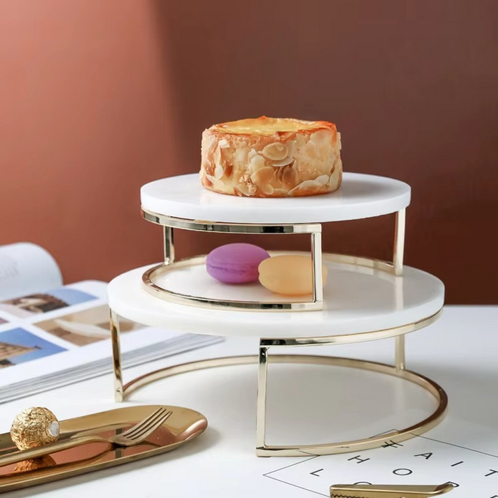 Skanto | Nordisk Naturlig Marmor Kakefat og Dessertdisplayfat