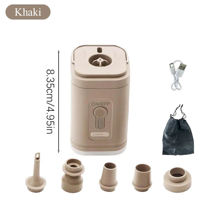 Mini luftpumpe USB-C med 5 dyser – 200 L/min | Skanto